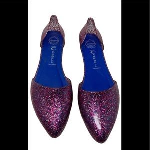 Jeffrey Campbell  Pink Jelly Love D’ Orsay Glitter flats